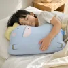 Cute cartoon unicorn baby pillow, light blue baby pillow, soft and breathable children's sleep products details Picture